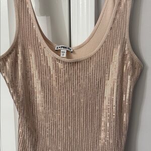 Express Women's Sparkling Tank Top - Tan